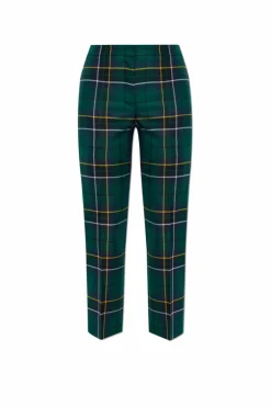Alexander McQueen ZIELONY Spodnie w kartę