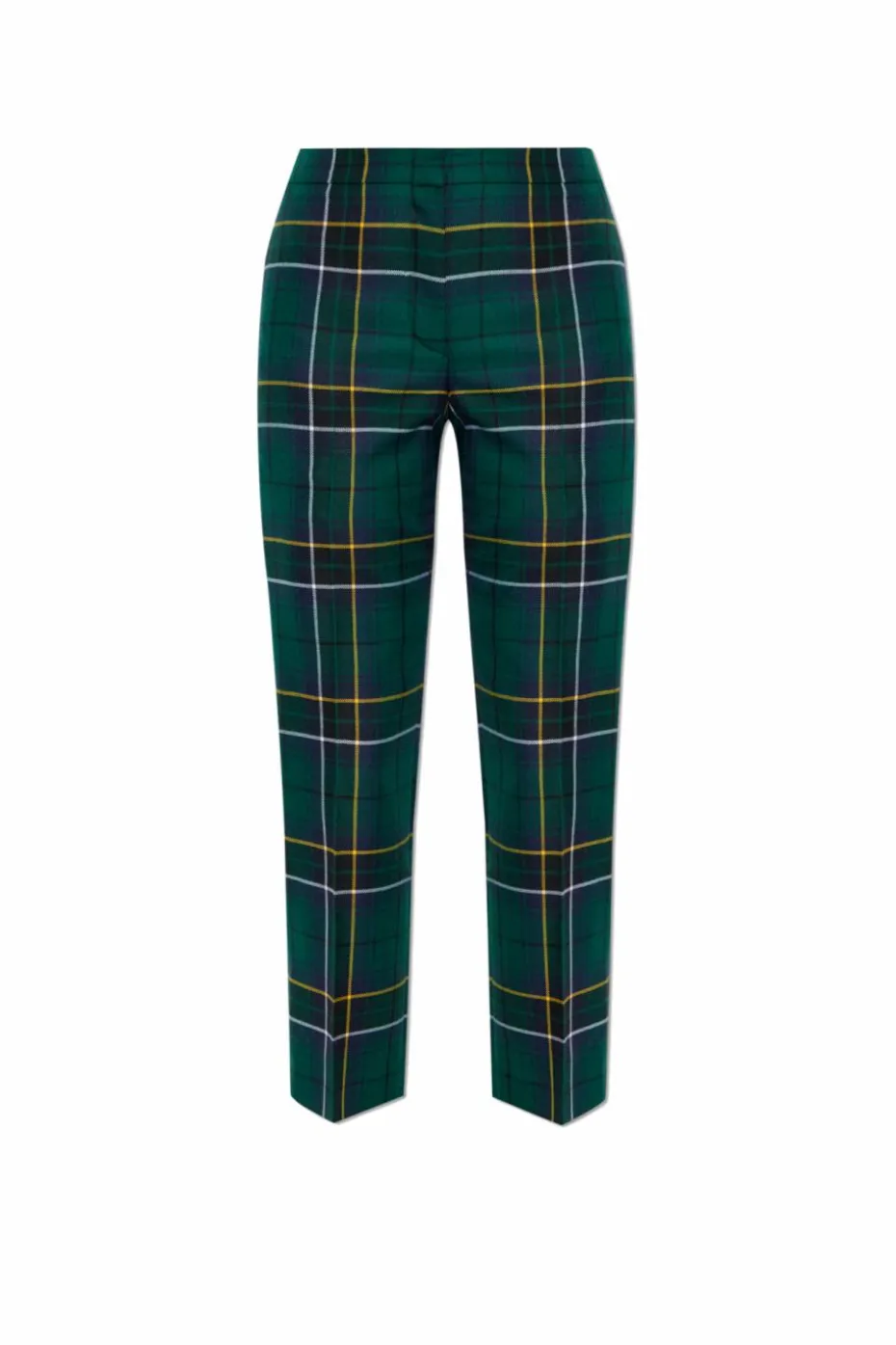 Alexander McQueen ZIELONY Spodnie w kartę