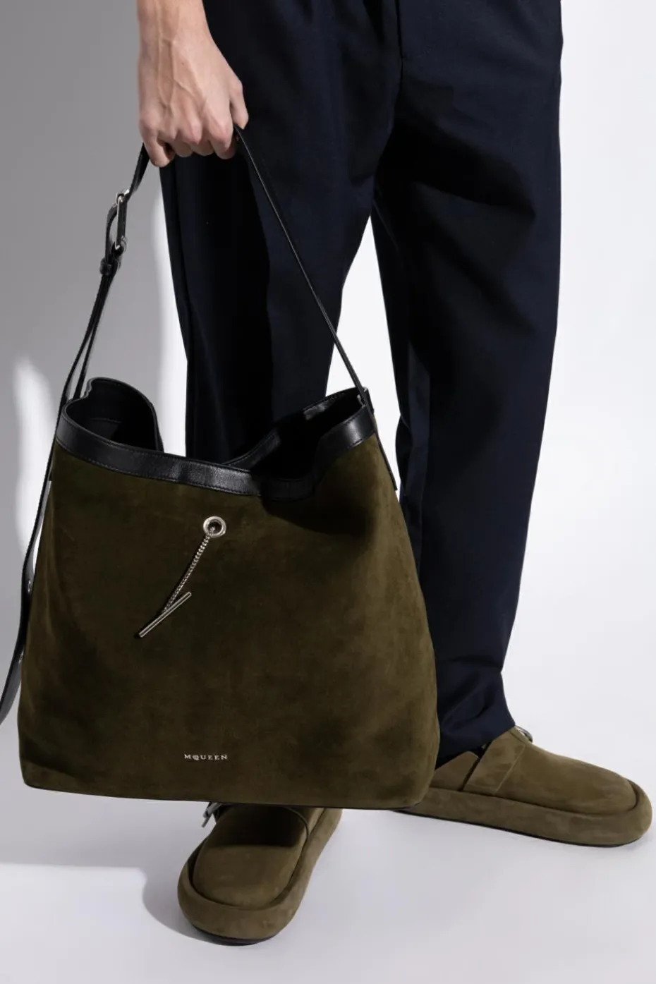 Alexander McQueen ZIELONY Torba `Pandant` typu 'shopper'