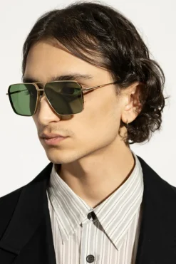Alexander McQueen ZIELONY Okulary przeciwsłoneczne