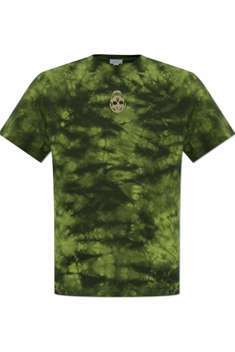 Alexander McQueen ZIELONY T-shirt z efektem `Tie dye`
