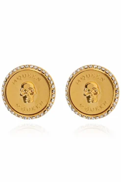 Alexander McQueen ZŁOTY Kolczyki z logo