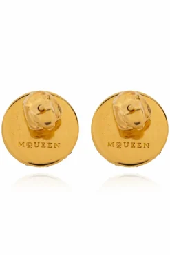 Alexander McQueen ZŁOTY Kolczyki z logo
