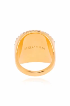 Alexander McQueen ZŁOTY Mosiężny pierścień