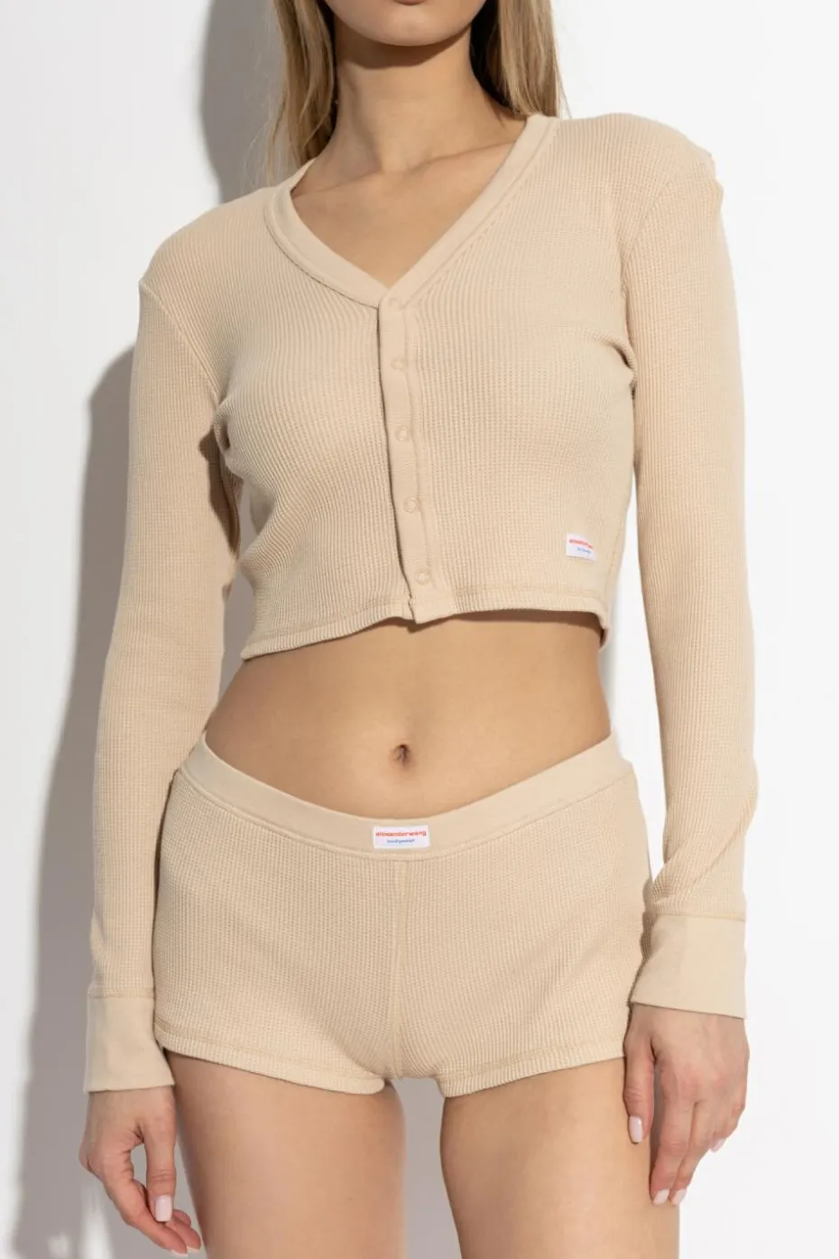 Alexander Wang beżowy Kardigan bieliźniany
