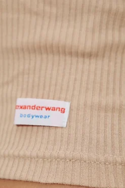 Alexander Wang beżowy Top bieliźniany z długimi rękawami