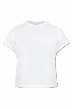 Alexander Wang BIAŁY T-shirt z nadrukowanym logo