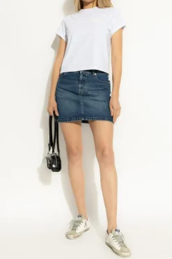 Alexander Wang BIAŁY T-shirt z nadrukowanym logo