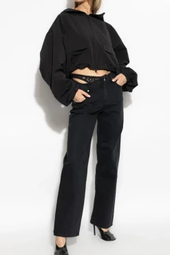 Alexander Wang CZARNY Jeansy z dekoracyjną wstawką