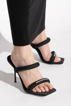 Alexander Wang CZARNY Klapki na obcasie `Julie`