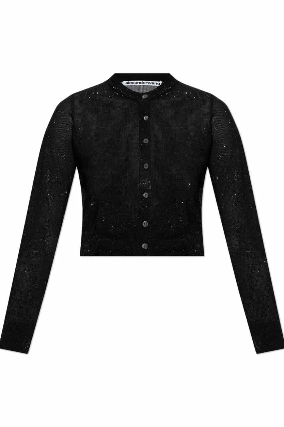 Alexander Wang CZARNY Połyskujący kardigan