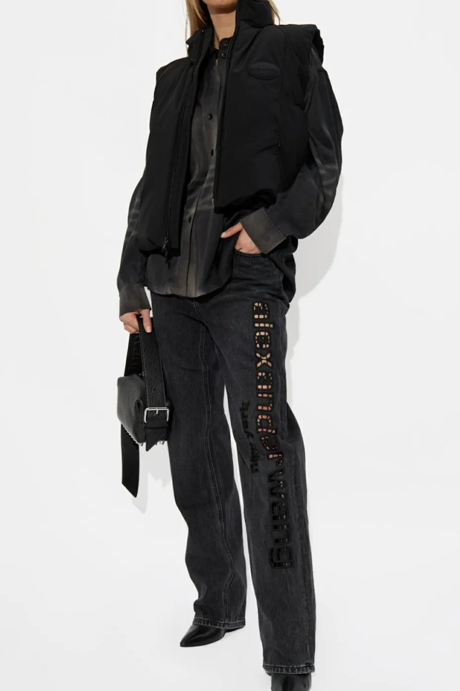Alexander Wang CZARNY Puchowa kamizelka