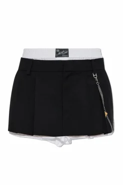 Alexander Wang CZARNY Szorty z zaszewkami