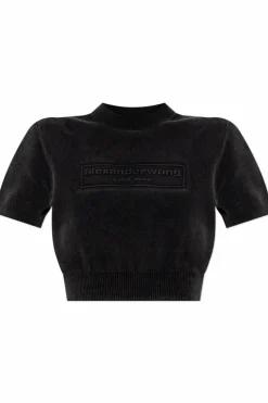Alexander Wang CZARNY Top z wypukłym logo