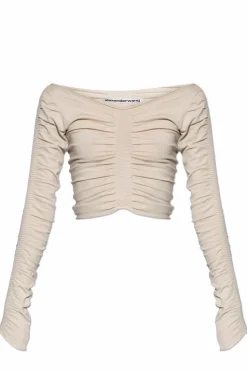 Alexander Wang kremowy Top z drapowaniami