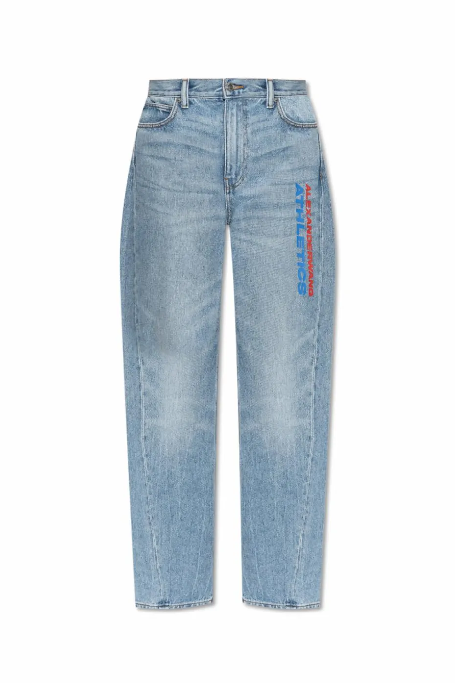 Alexander Wang NIEBIESKI Jeansy z nadrukowanym logo