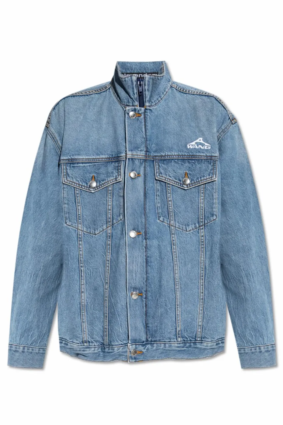 Alexander Wang NIEBIESKI Jeansowa kurtka