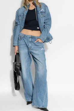 Alexander Wang NIEBIESKI Jeansowa kurtka