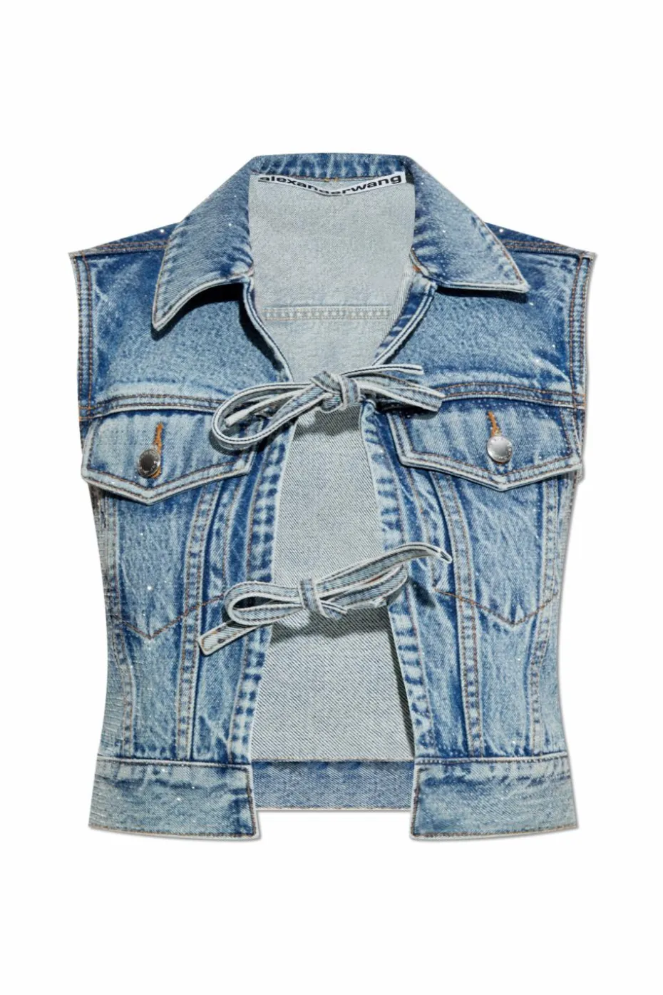 Alexander Wang NIEBIESKI Kamizelka jeansowa