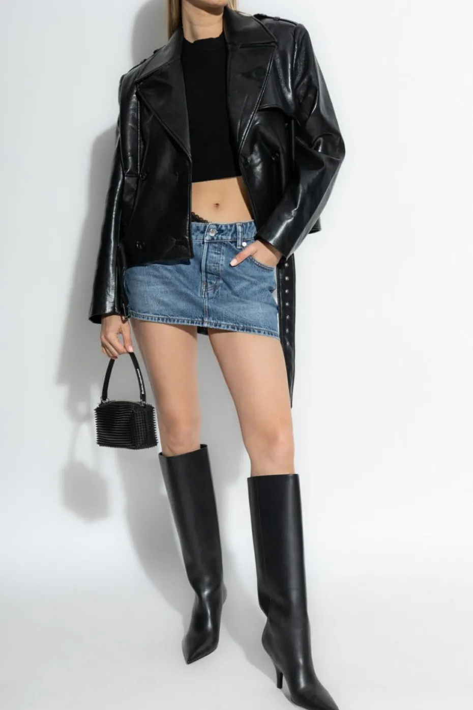 Alexander Wang NIEBIESKI Spódnica z dekoracyjnym wykończeniem