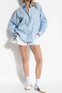 Alexander Wang NIEBIESKI Bawełniana koszula