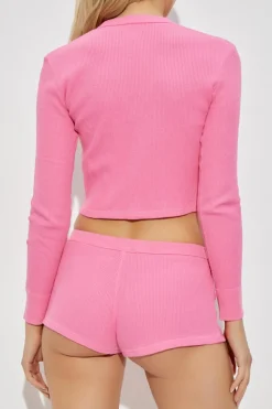 Alexander Wang RÓŻOWY Kardigan bieliźniany