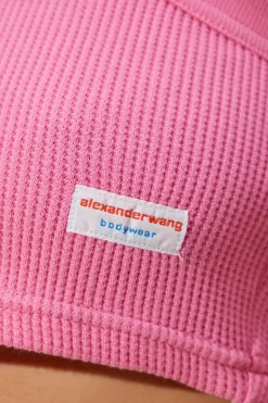 Alexander Wang RÓŻOWY Krótki top bieliźniany na ramiączkach