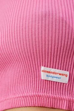 Alexander Wang RÓŻOWY Krótki top bieliźniany bez rękawów