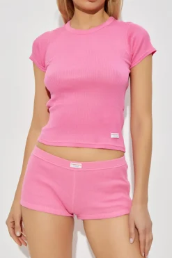 Alexander Wang RÓŻOWY Top bieliźniany z krótkimi rękawami