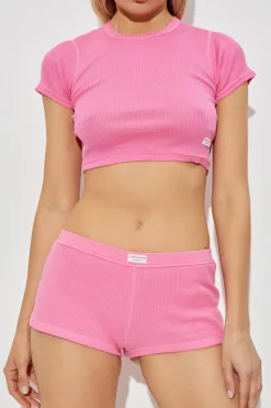 Alexander Wang RÓŻOWY Top bieliźniany z krótkimi rękawami
