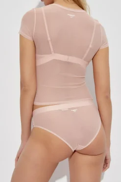 Alexander Wang RÓŻOWY Transparentny t-shirt bieliźniany