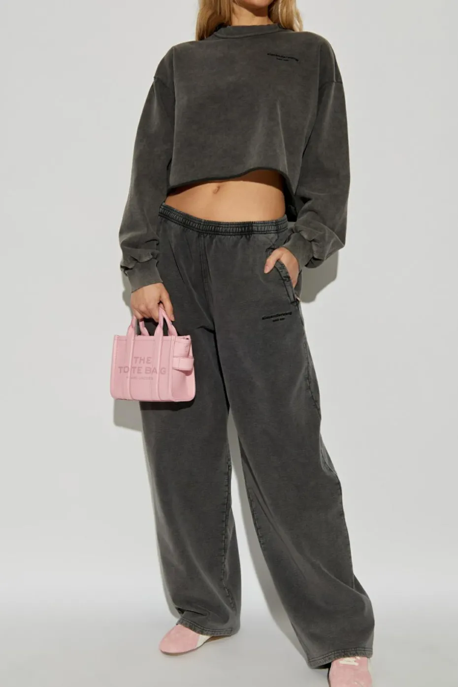 Alexander Wang SZARY Bluza z wyszytym logo