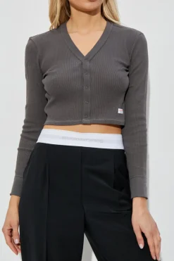 Alexander Wang SZARY Kardigan bieliźniany