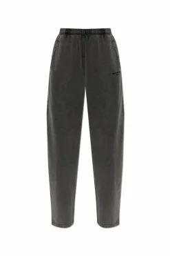 Alexander Wang SZARY Spodnie dresowe z wyszytym logo
