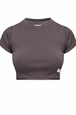 Alexander Wang SZARY Top bieliźniany z krótkimi rękawami