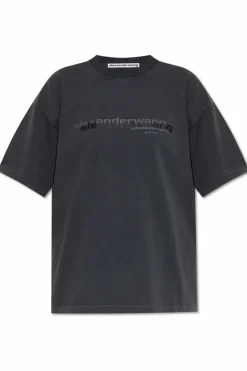 Alexander Wang SZARY T-shirt o luźnym kroju