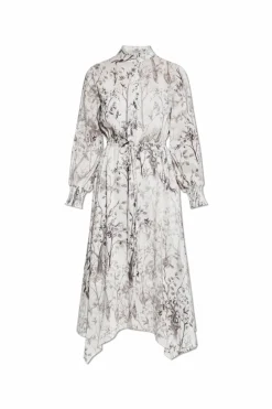 AllSaints BIAŁY Lniana sukienka `Skylar`