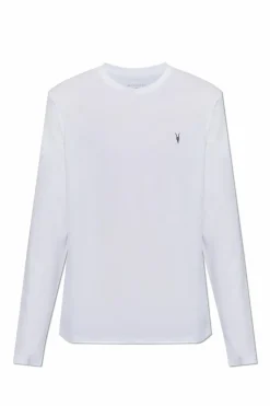 AllSaints BIAŁY T-shirt `Brace` z długimi rękawami