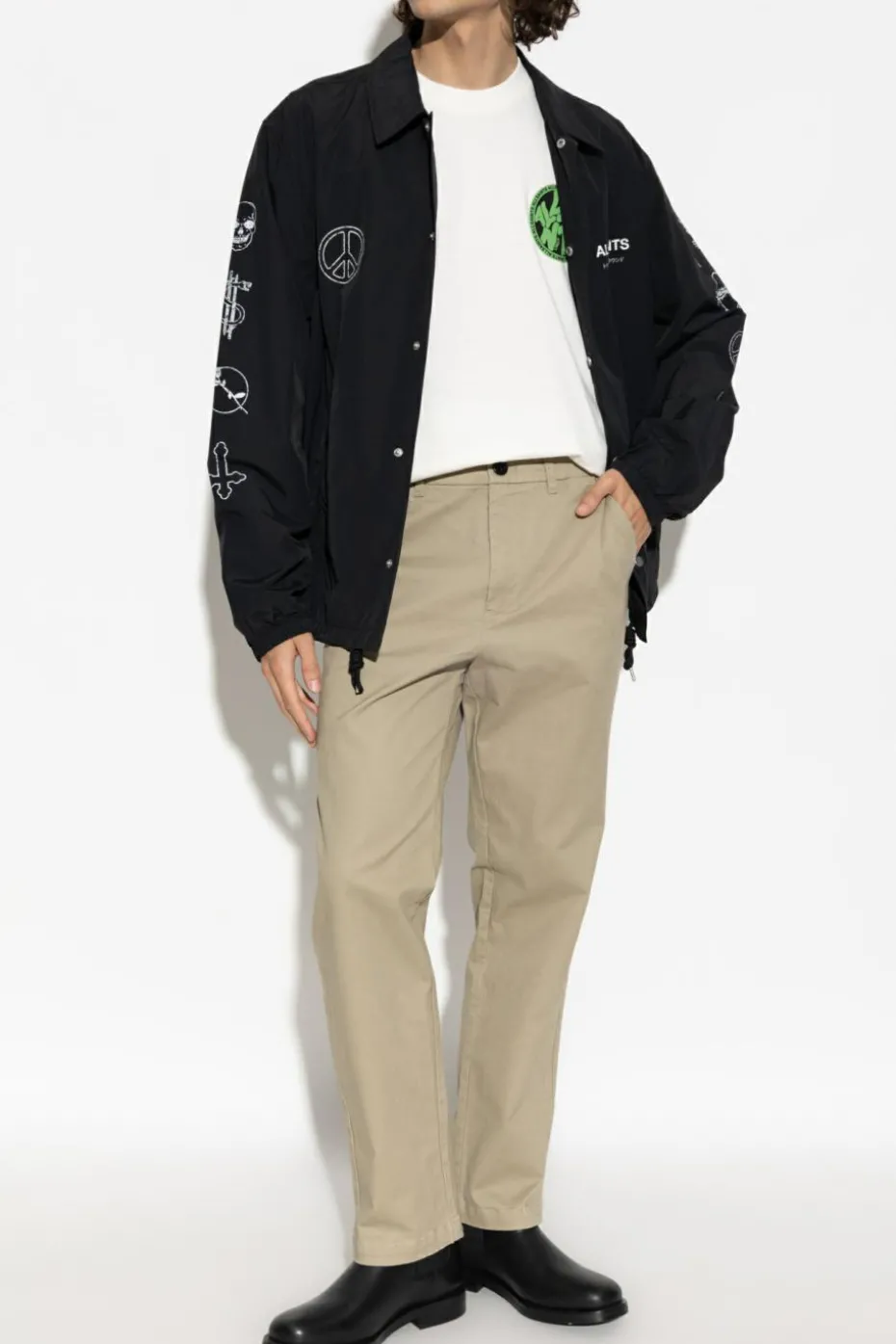 AllSaints BIAŁY T-shirt `Distortion`