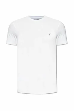 AllSaints BIAŁY T-shirt z logo 'Brace Tonic'