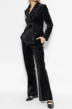 AllSaints CZARNY Aksamitne spodnie `Sevenh`