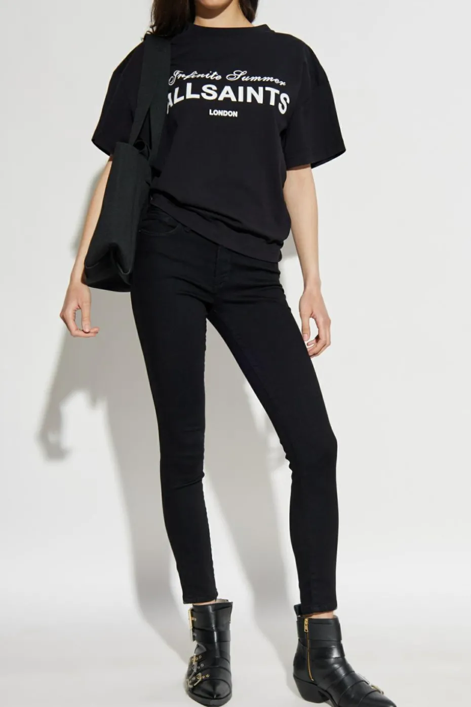 AllSaints CZARNY Jeansy `Miller`
