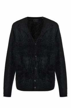 AllSaints CZARNY Kaszmirowy kardigan `Abel`