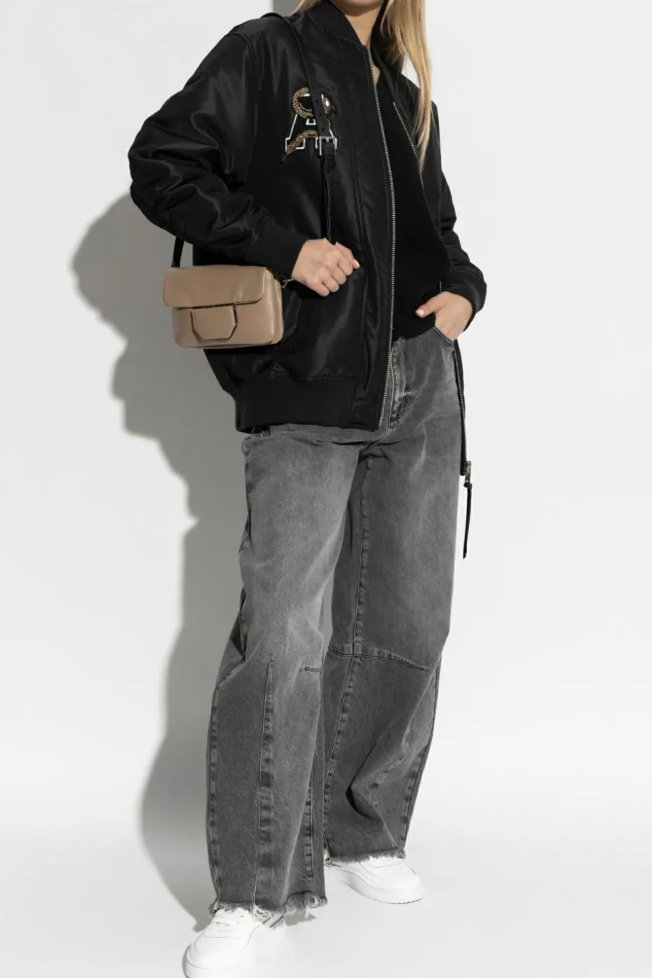 AllSaints CZARNY Kurtka `Bettie` typu `bomber`