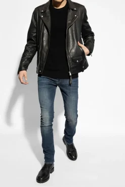 AllSaints CZARNY Kurtka 'Milo' typu 'biker'