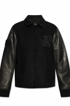 AllSaints CZARNY Kurtka `Warrenton`