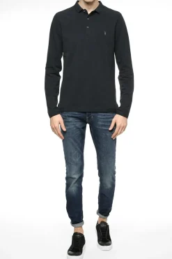 AllSaints CZARNY Polo 'Reform'
