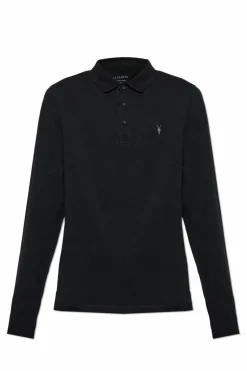 AllSaints CZARNY Polo `Reform` z długimi rękawami