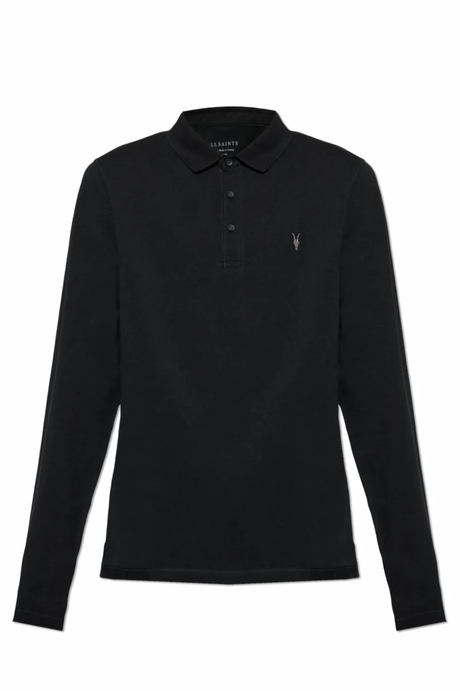 AllSaints CZARNY Polo `Reform` z długimi rękawami