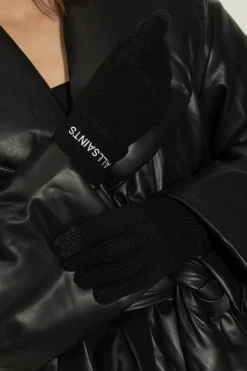 AllSaints CZARNY Rękawice z logo